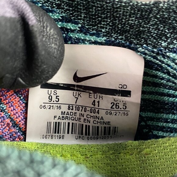 Nike Free RN Flyknit Running Shoes Women's 9 Blue Teal Pink Sneakers 831070 004 - Picture 15 of 15